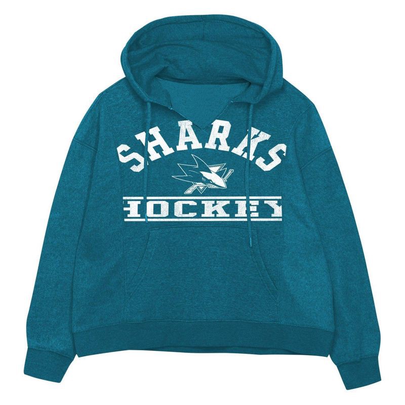 slide 3 of 3, NHL San Jose Sharks Girls' Long Sleeve Hooded Sweatshirt - M, 1 ct