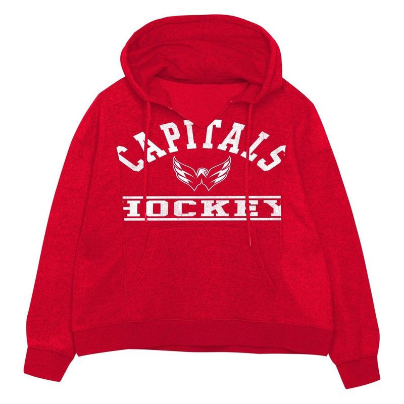 slide 2 of 3, NHL Washington Capitals Girls' Long Sleeve Hooded Sweatshirt - M, 1 ct