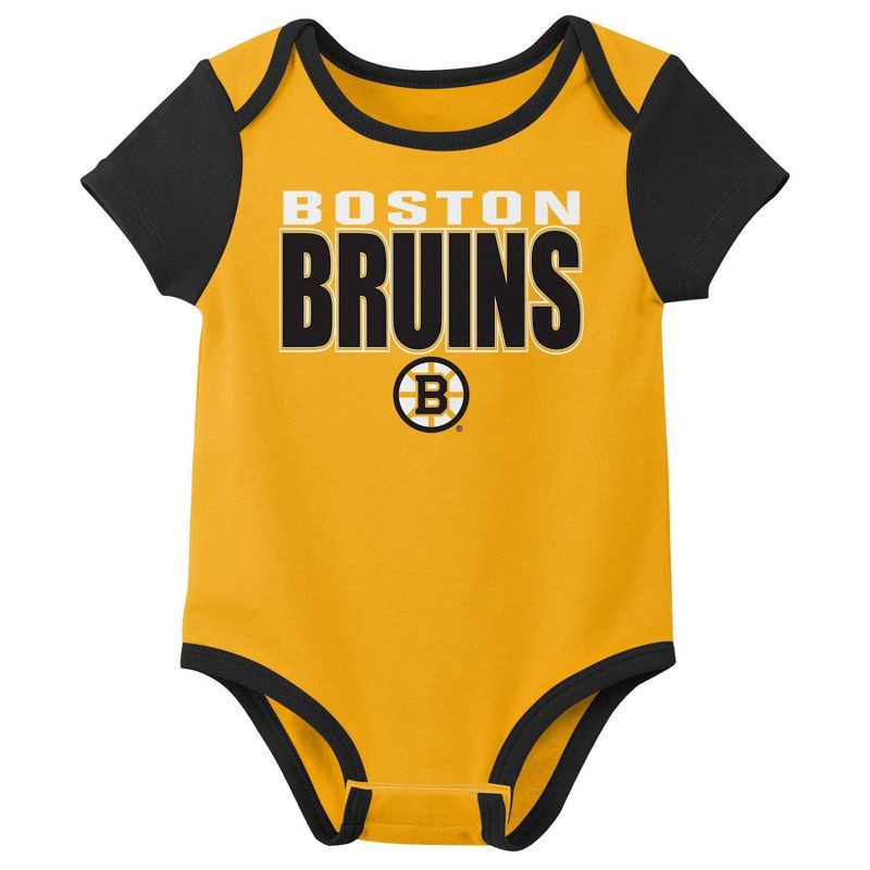 slide 2 of 4, NHL Boston Bruins Infant Boys' 3pk Bodysuit - 18M, 3 ct
