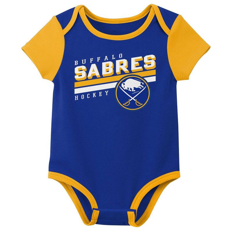slide 4 of 4, NHL Buffalo Sabres Infant Boys' 3pk Bodysuit - 6-9M, 3 ct