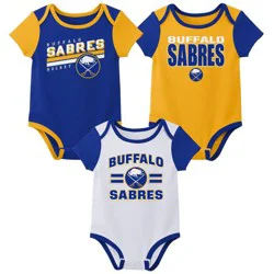 NHL Buffalo Sabres Infant Boys' 3pk Bodysuit - 6-9M