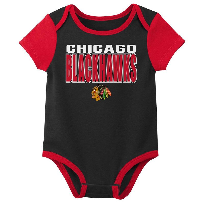 slide 2 of 4, NHL Chicago Blackhawks Infant Boys' 3pk Bodysuit - 6-9M, 3 ct