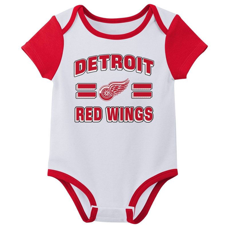 slide 3 of 4, NHL Detroit Red Wings Infant Boys' 3pk Bodysuit - 0-3M, 3 ct