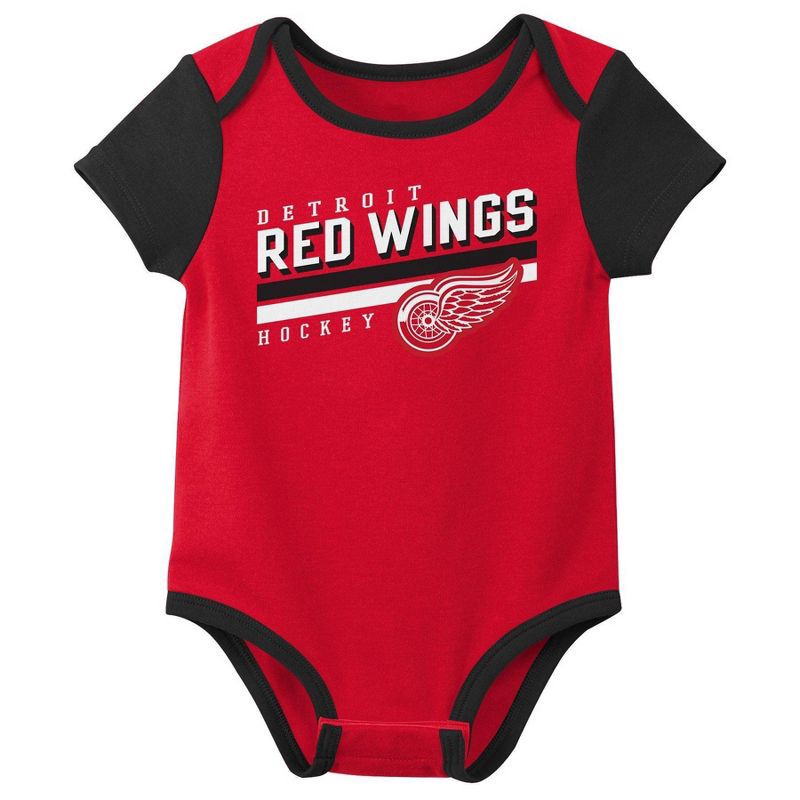 slide 4 of 4, NHL Detroit Red Wings Infant Boys' 3pk Bodysuit - 18M, 3 ct