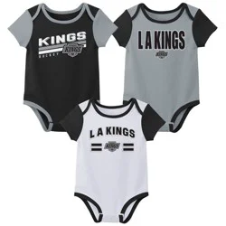 NHL Los Angeles Kings Infant Boys' 3pk Bodysuit - 0-3M