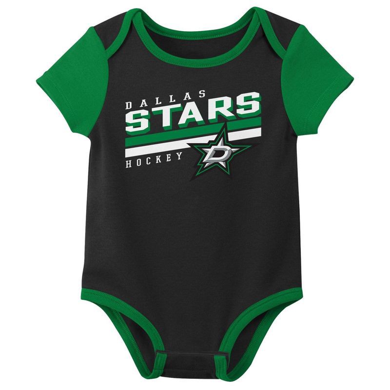 slide 4 of 4, NHL Dallas Stars Infant Boys' 3pk Bodysuit - 0-3M, 3 ct