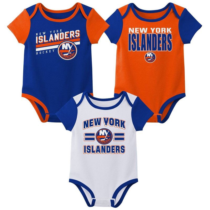 slide 1 of 4, NHL New York Islanders Infant Boys' 3pk Bodysuit - 12M, 3 ct