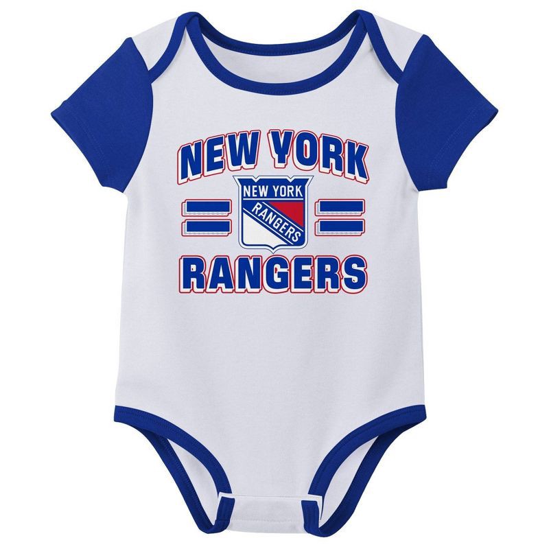 slide 3 of 4, NHL New York Rangers Infant Boys' 3pk Bodysuit - 3-6M, 3 ct
