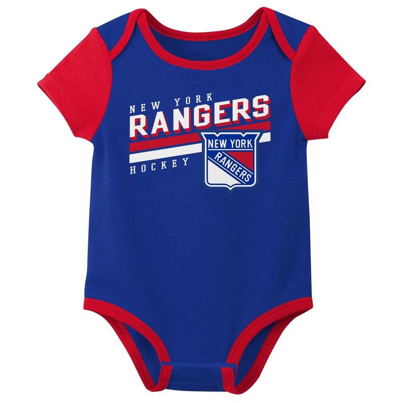 slide 4 of 4, NHL New York Rangers Infant Boys' 3pk Bodysuit - 3-6M, 3 ct