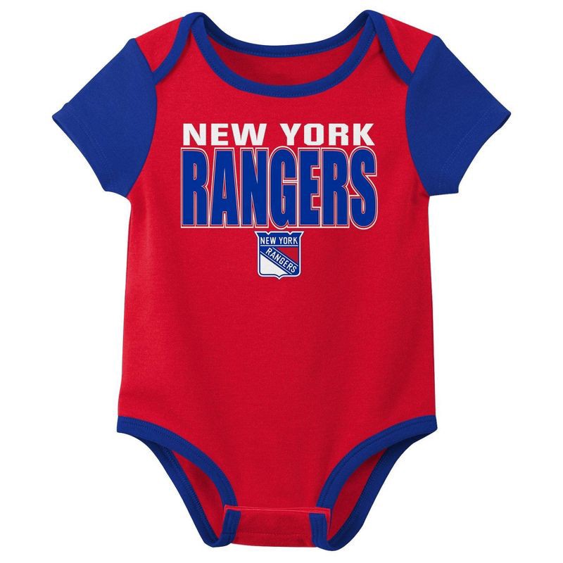 slide 2 of 4, NHL New York Rangers Infant Boys' 3pk Bodysuit - 6-9M, 3 ct