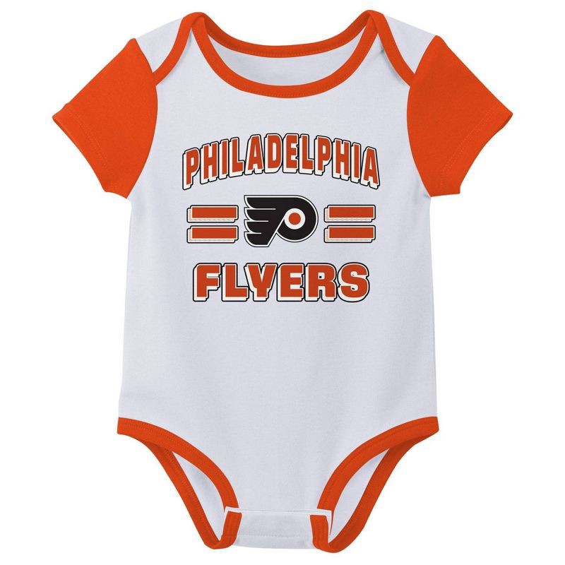 slide 3 of 4, NHL Philadelphia Flyers Infant Boys' 3pk Bodysuit - 0-3M, 3 ct