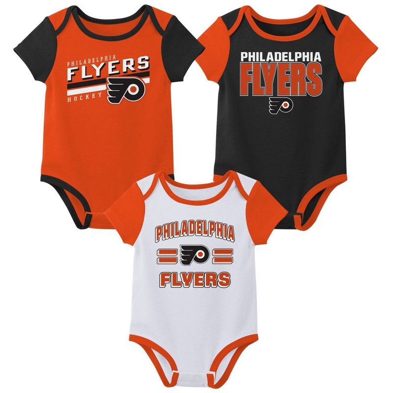 slide 1 of 4, NHL Philadelphia Flyers Infant Boys' 3pk Bodysuit - 3-6M, 3 ct