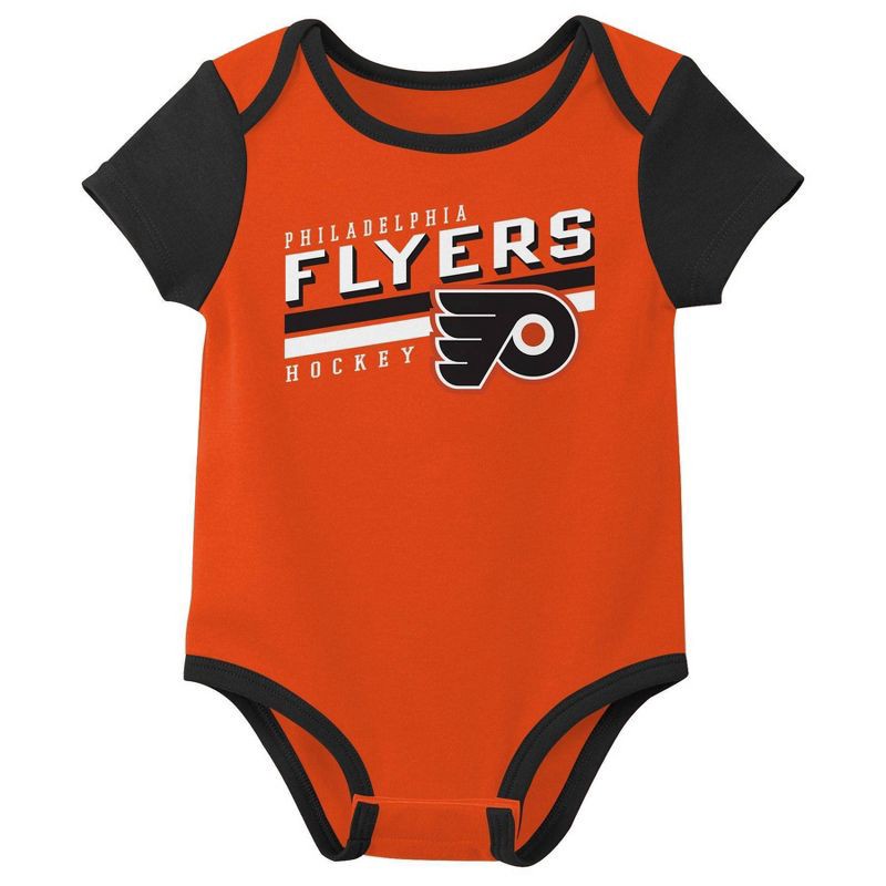 slide 4 of 4, NHL Philadelphia Flyers Infant Boys' 3pk Bodysuit - 12M, 3 ct