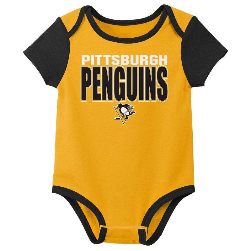 slide 2 of 4, NHL Pittsburgh Penguins Infant Boys' 3pk Bodysuit - 6-9M, 3 ct