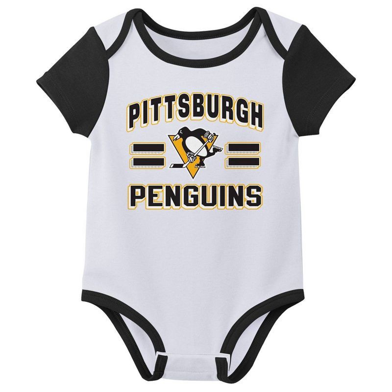 slide 3 of 4, NHL Pittsburgh Penguins Infant Boys' 3pk Bodysuit - 6-9M, 3 ct