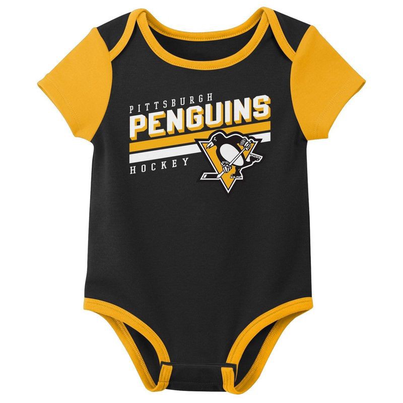 slide 4 of 4, NHL Pittsburgh Penguins Infant Boys' 3pk Bodysuit - 18M, 3 ct