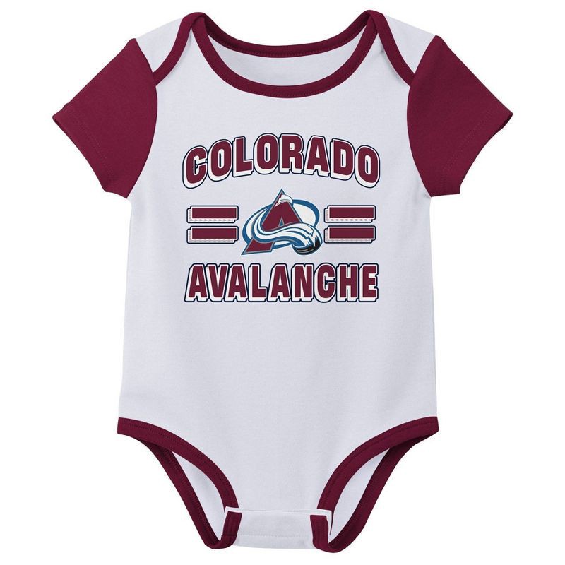 slide 3 of 4, NHL Colorado Avalanche Infant Boys' 3pk Bodysuit - 0-3M, 3 ct