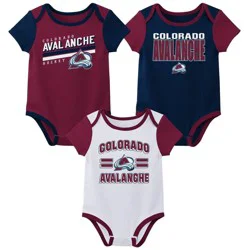 NHL Colorado Avalanche Infant Boys' 3pk Bodysuit - 18M