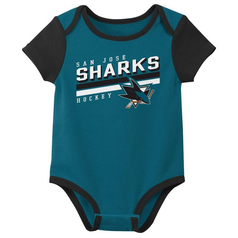 slide 4 of 4, NHL San Jose Sharks Infant Boys' 3pk Bodysuit - 12M, 3 ct