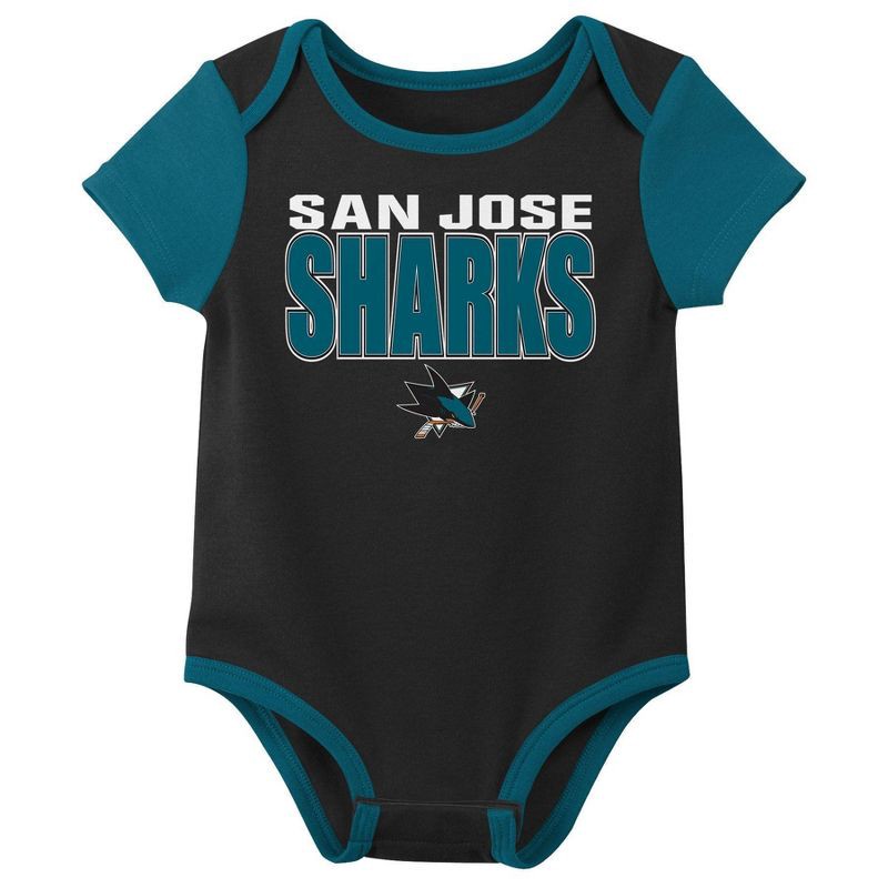 slide 2 of 4, NHL San Jose Sharks Infant Boys' 3pk Bodysuit - 18M, 3 ct