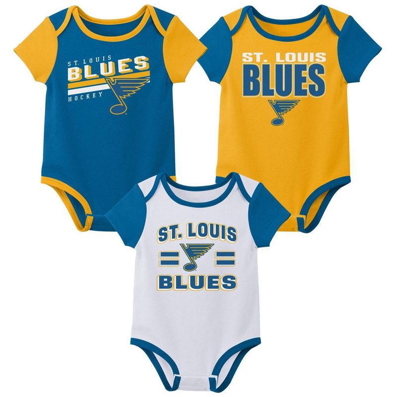 slide 1 of 4, NHL St. Louis Blues Infant Boys' 3pk Bodysuit - 3-6M, 3 ct