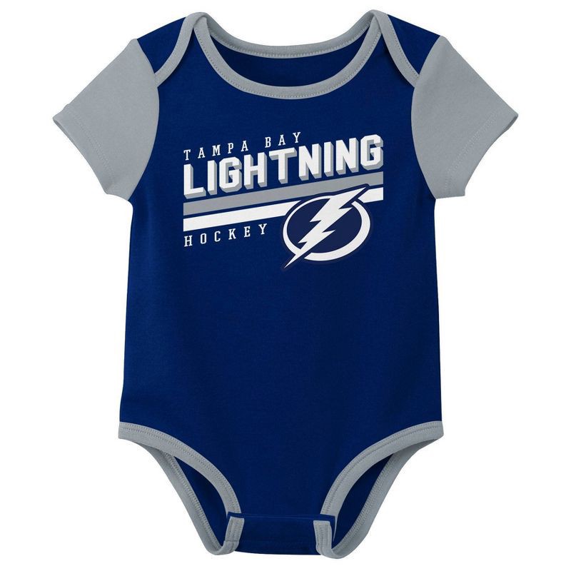slide 4 of 4, NHL Tampa Bay Lightning Infant Boys' 3pk Bodysuit - 6-9M, 3 ct