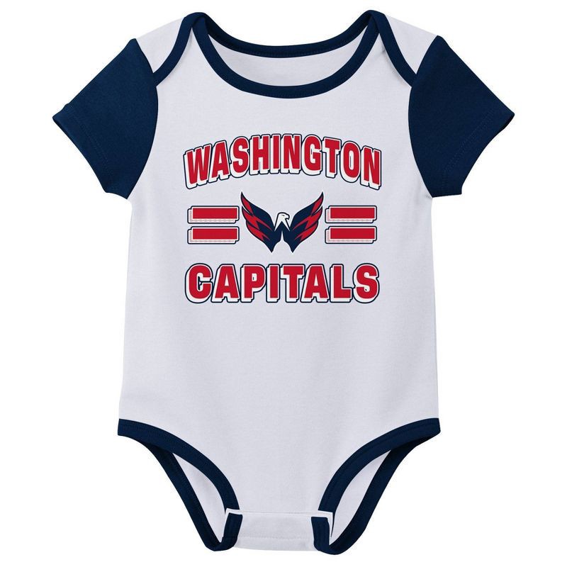 slide 3 of 4, NHL Washington Capitals Infant Boys' 3pk Bodysuit - 3-6M, 3 ct