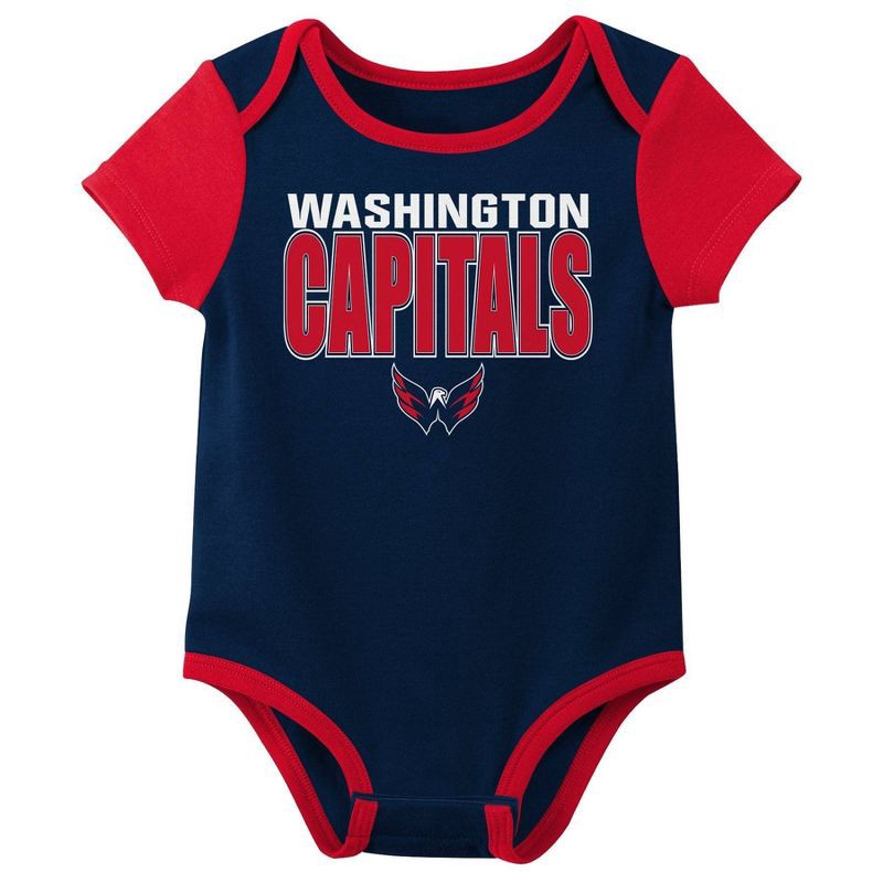 slide 2 of 4, NHL Washington Capitals Infant Boys' 3pk Bodysuit - 6-9M, 3 ct