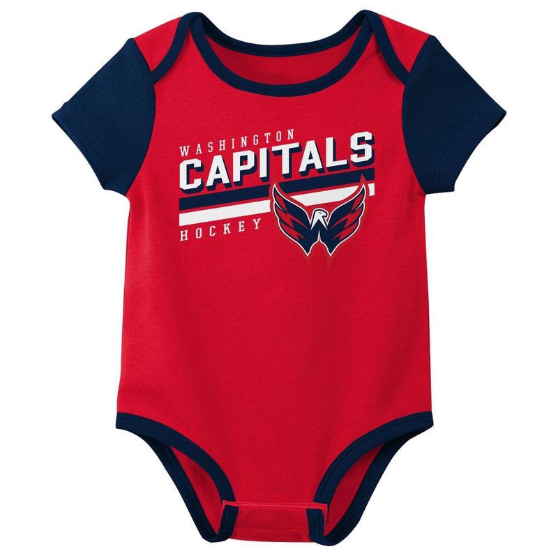 slide 4 of 4, NHL Washington Capitals Infant Boys' 3pk Bodysuit - 6-9M, 3 ct