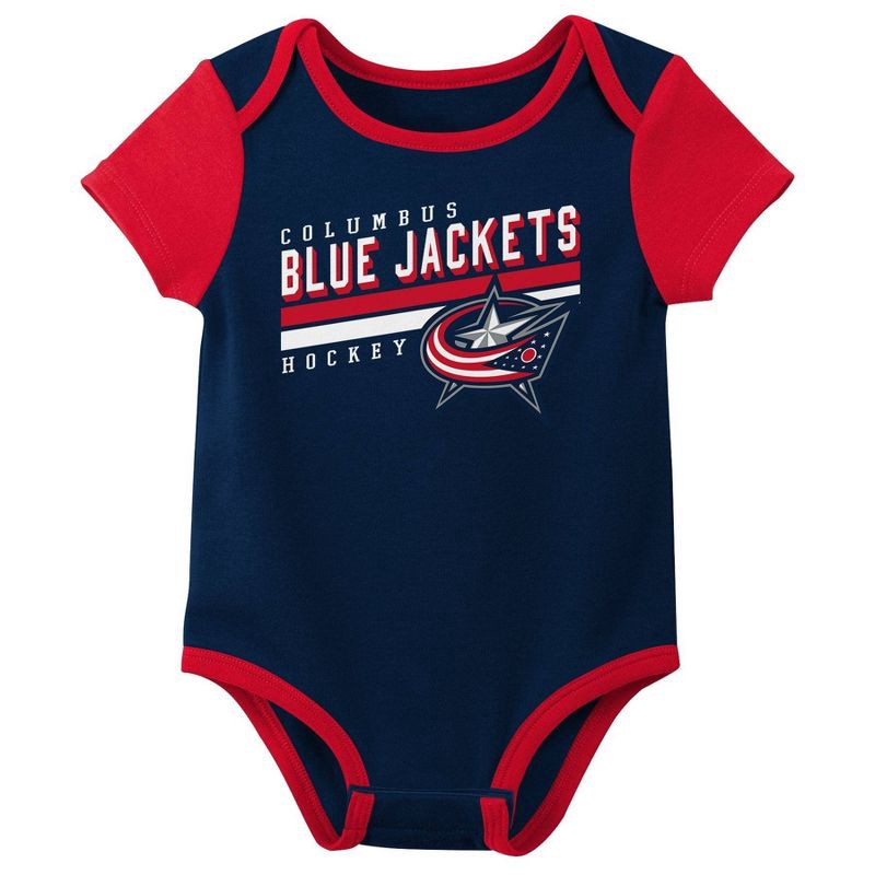 slide 4 of 4, NHL Columbus Blue Jackets Infant Boys' 3pk Bodysuit - 3-6M, 3 ct