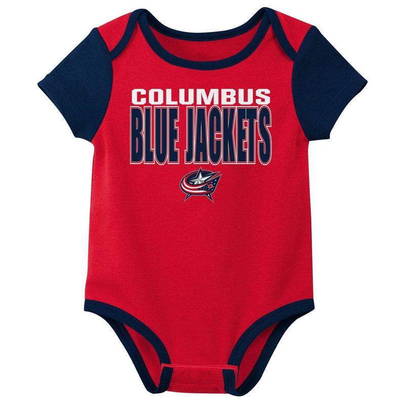 slide 2 of 4, NHL Columbus Blue Jackets Infant Boys' 3pk Bodysuit - 6-9M, 3 ct