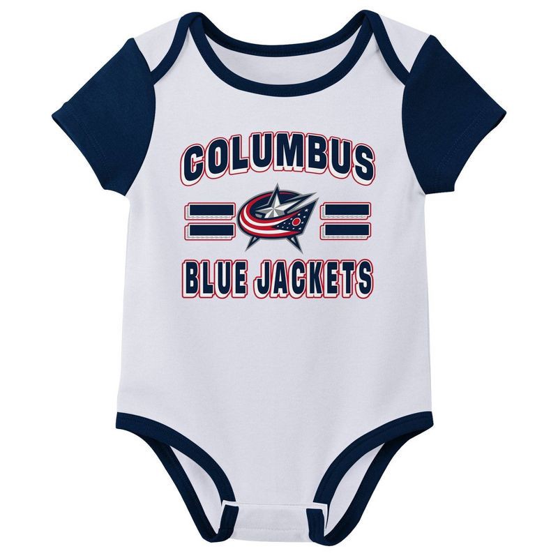slide 3 of 4, NHL Columbus Blue Jackets Infant Boys' 3pk Bodysuit - 12M, 3 ct