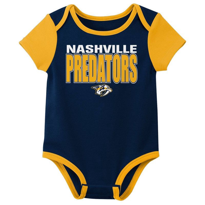 slide 2 of 4, NHL Nashville Predators Infant Boys' 3pk Bodysuit - 3-6M, 3 ct