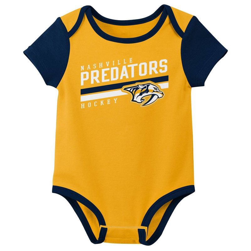 slide 4 of 4, NHL Nashville Predators Infant Boys' 3pk Bodysuit - 3-6M, 3 ct