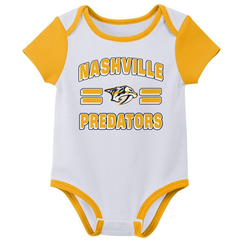 slide 3 of 4, NHL Nashville Predators Infant Boys' 3pk Bodysuit - 12M, 3 ct