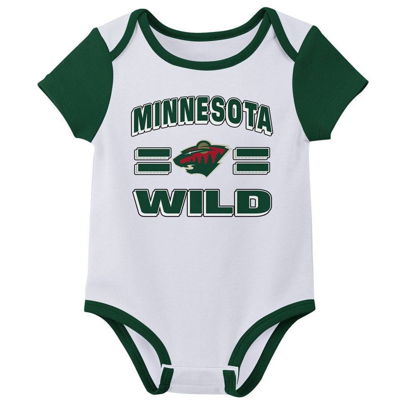 slide 3 of 4, NHL Minnesota Wild Infant Boys' 3pk Bodysuit - 3-6M, 3 ct
