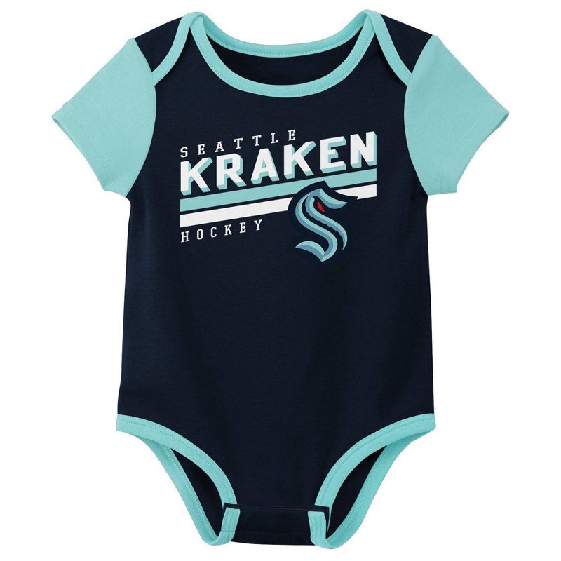 slide 2 of 4, NHL Seattle Kraken Infant Boys' 3pk Bodysuit - 3-6M, 3 ct