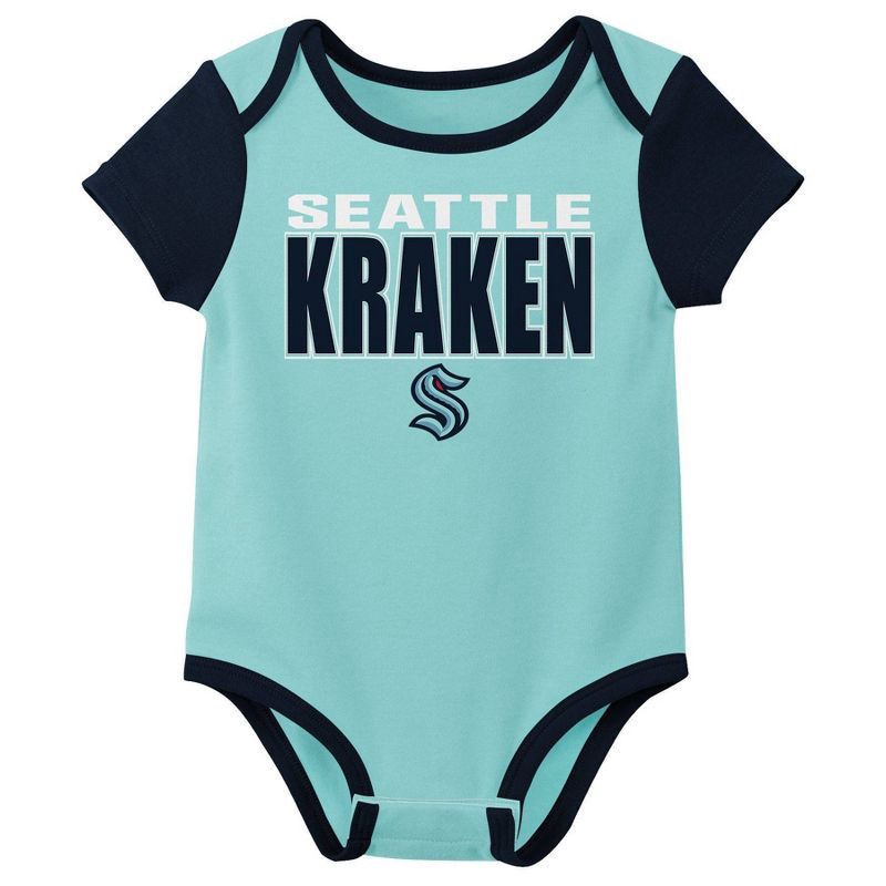 slide 2 of 4, NHL Seattle Kraken Infant Boys' 3pk Bodysuit - 6-9M, 3 ct