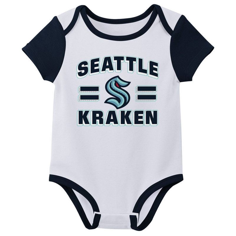 slide 3 of 4, NHL Seattle Kraken Infant Boys' 3pk Bodysuit - 6-9M, 3 ct