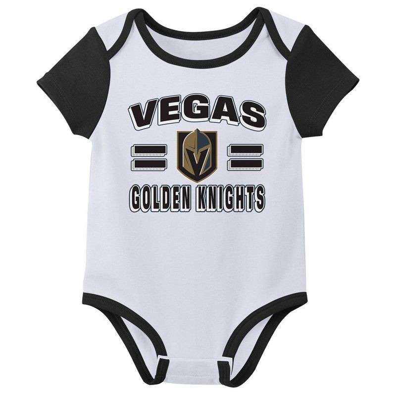 slide 3 of 4, NHL Vegas Golden Knights Infant Boys' 3pk Bodysuit - 3-6M, 3 ct