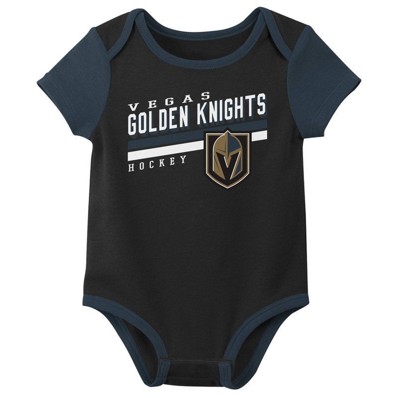 slide 4 of 4, NHL Vegas Golden Knights Infant Boys' 3pk Bodysuit - 3-6M, 3 ct