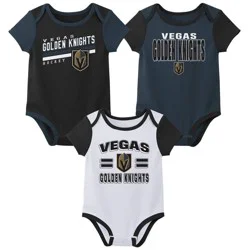 NHL Vegas Golden Knights Infant Boys' 3pk Bodysuit - 6-9M
