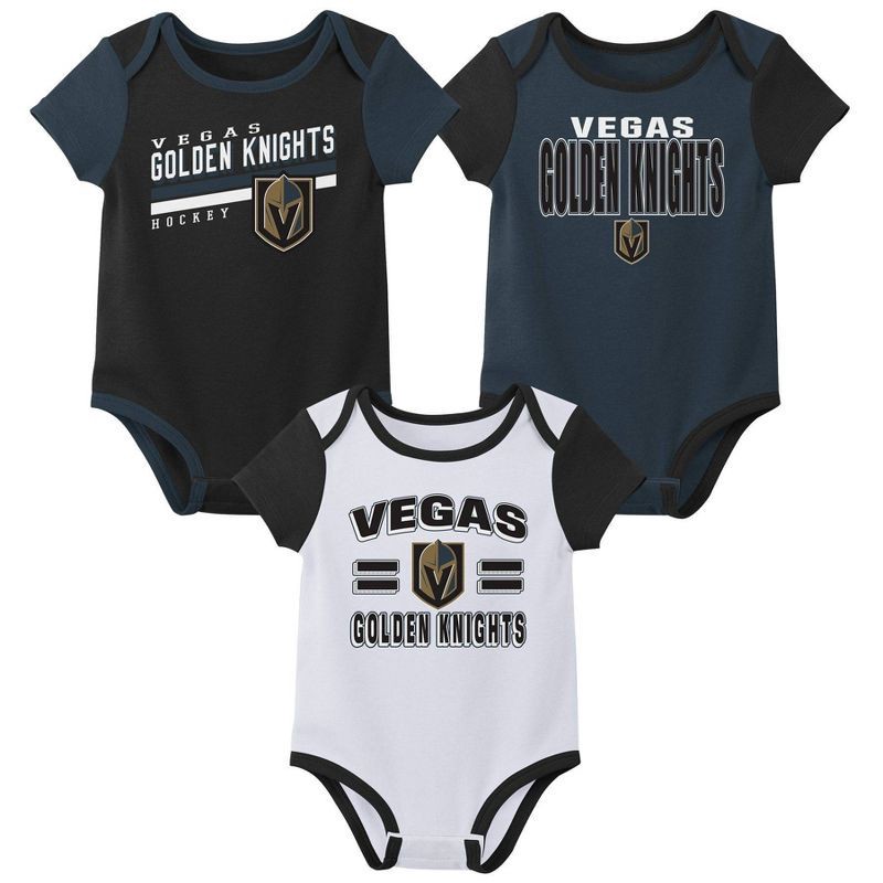 slide 1 of 4, NHL Vegas Golden Knights Infant Boys' 3pk Bodysuit - 12M, 3 ct