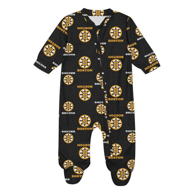 slide 2 of 3, NHL Boston Bruins Infant Boys' Sleeper Bodysuit - 0-3M, 1 ct