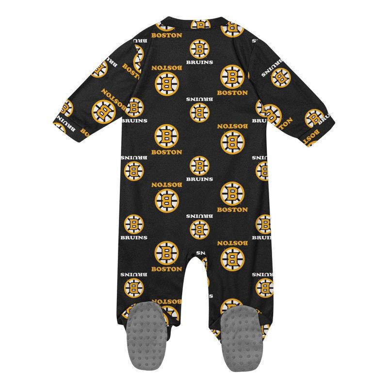 slide 3 of 3, NHL Boston Bruins Infant Boys' Sleeper Bodysuit - 0-3M, 1 ct