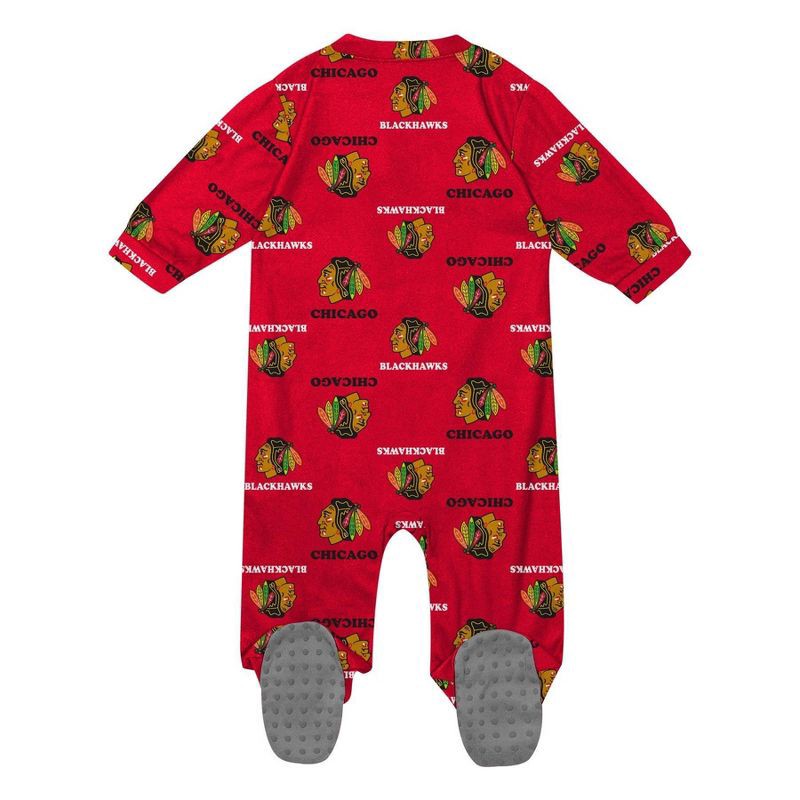 slide 3 of 3, NHL Chicago Blackhawks Infant Boys' Sleeper Bodysuit - 12M, 1 ct