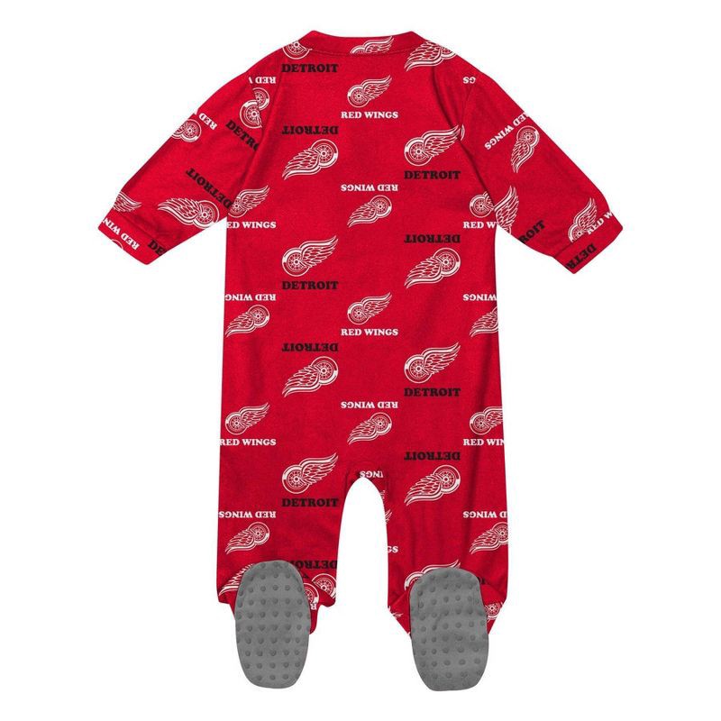 slide 3 of 3, NHL Detroit Red Wings Infant Boys' Sleeper Bodysuit - 6-9M, 1 ct