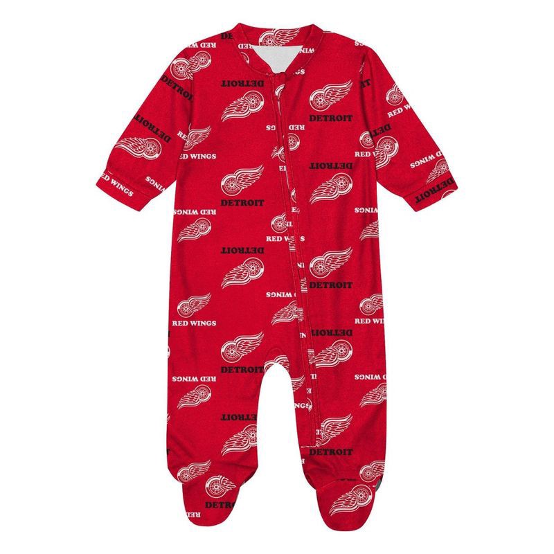 slide 2 of 3, NHL Detroit Red Wings Infant Boys' Sleeper Bodysuit - 12M, 1 ct