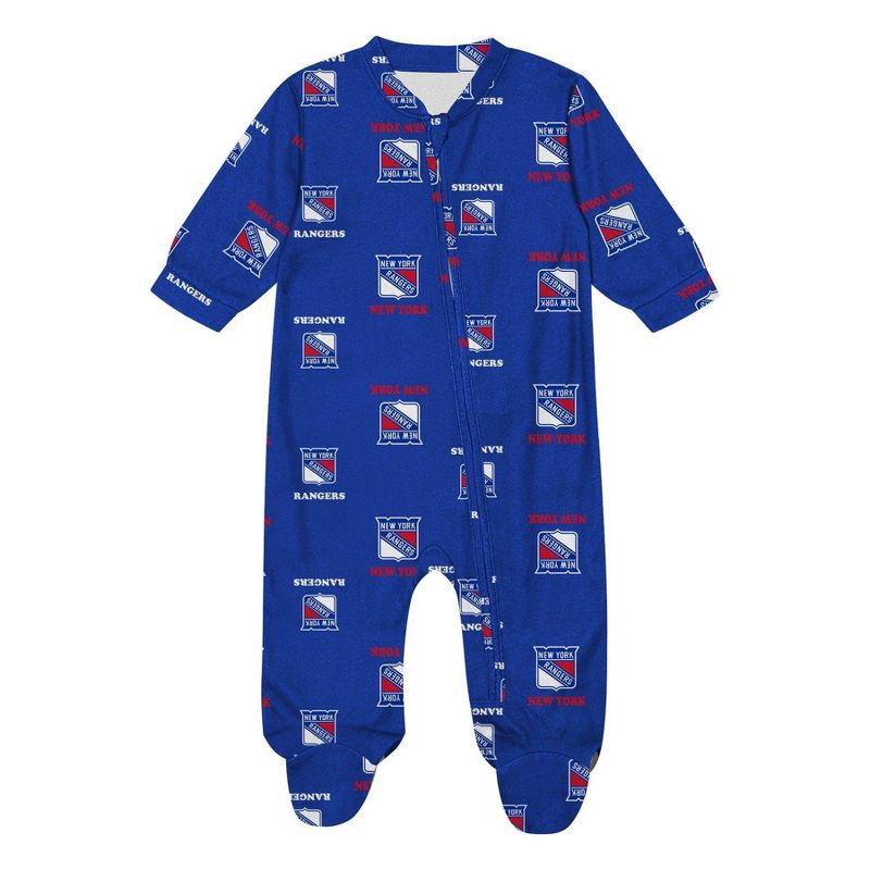 slide 2 of 3, NHL New York Rangers Infant Boys' Sleeper Bodysuit - 3-6M, 1 ct