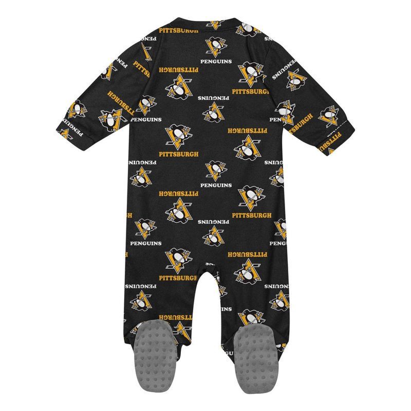 slide 3 of 3, NHL Pittsburgh Penguins Infant Boys' Sleeper Bodysuit - 0-3M, 1 ct